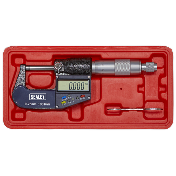 Sealey AK9635D Digital External Micrometer 0-25mm(0-1")