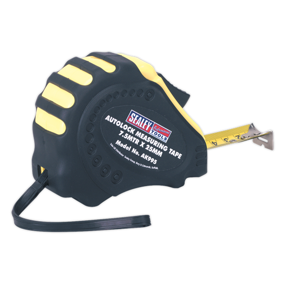 Sealey AK995 Autolock Tape Measure 7.5m(25ft) x 25mm - Metric/Imperial