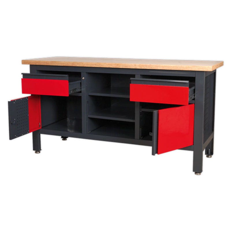 Sealey AP1905A Workstation with 2 Drawers, 2 Cupboards & Open Storage