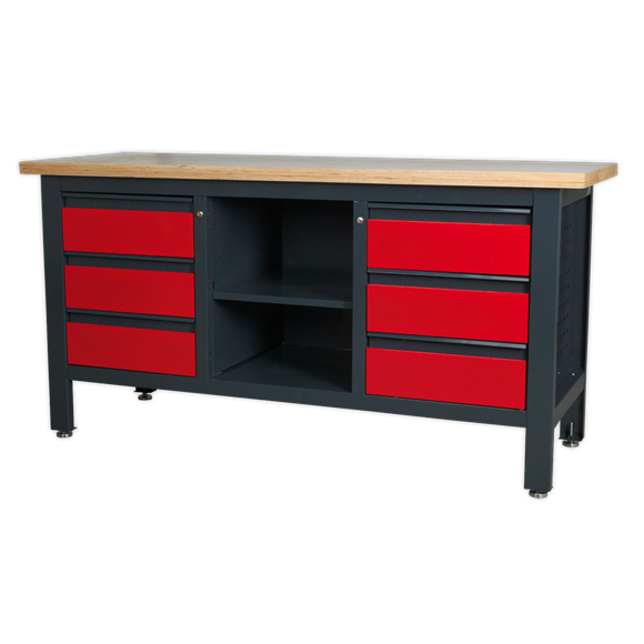 Sealey AP1905D Workstation with 6 Drawers & Open Storage