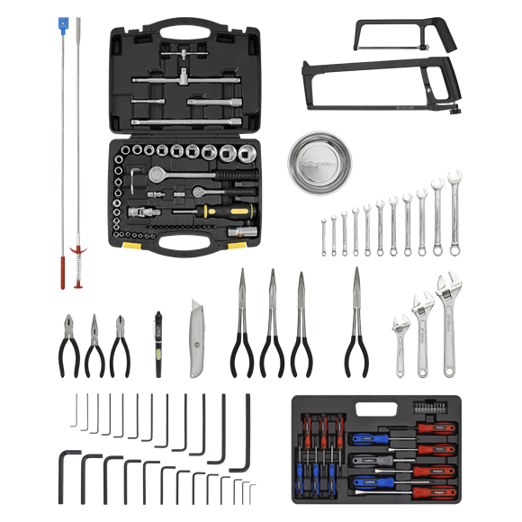 Sealey AP2200COMBOCP Topchest & Rollcab Combination 6 Drawer with Ball-Bearing Slides - Purple/Grey & 170pc Tool Kit