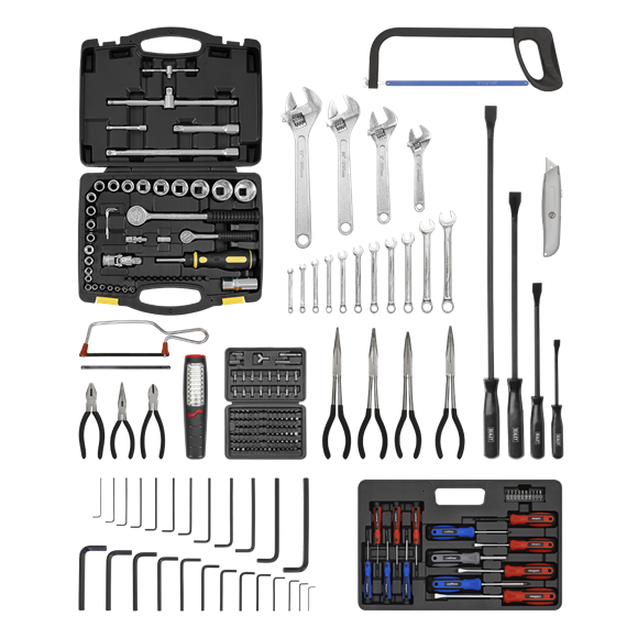 Sealey AP225BCOMBO Topchest 5 Drawer with Ball-Bearing Slides - Black & 230pc Tool Kit