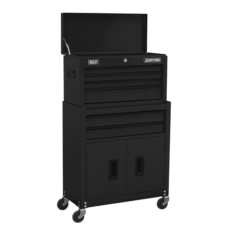Sealey AP22BK American PRO® Topchest & Rollcab Combination 6 Drawer - Black