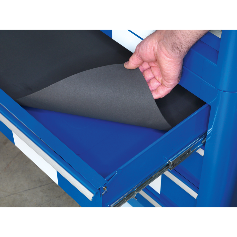 Sealey Rollcab 4 Drawer Retro Style - Blue with White Stripes