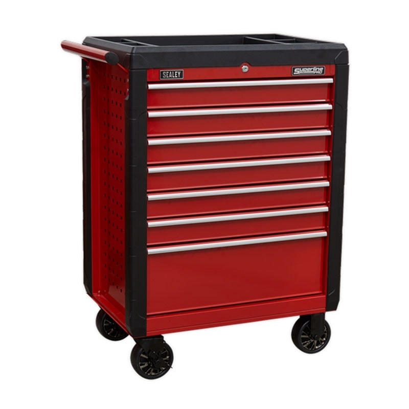 Sealey AP3407 Superline PRO Rollcab 7 Drawer with Ball Bearing Slides - Red