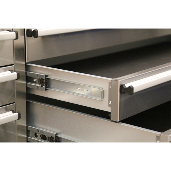 Sealey AP7210SS Mobile Stainless Steel Tool Cabinet 10 Drawer & Cupboard