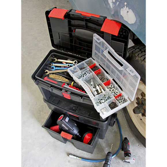 Sealey AP850 Mobile Toolbox with Tote Tray & Removable Assortment Box