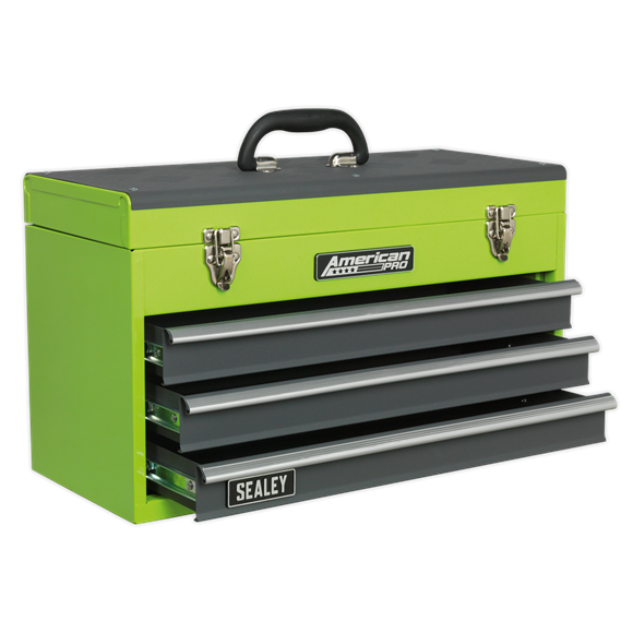 Sealey AP9243BBHV American PRO Tool Chest 3 Drawer - Green/Grey