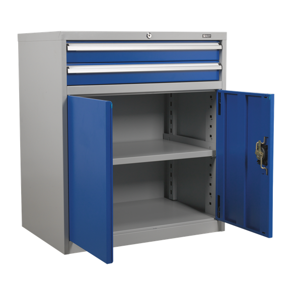 Sealey API8810 Industrial Cabinet 2 Drawer & 1 Shelf Double Locker