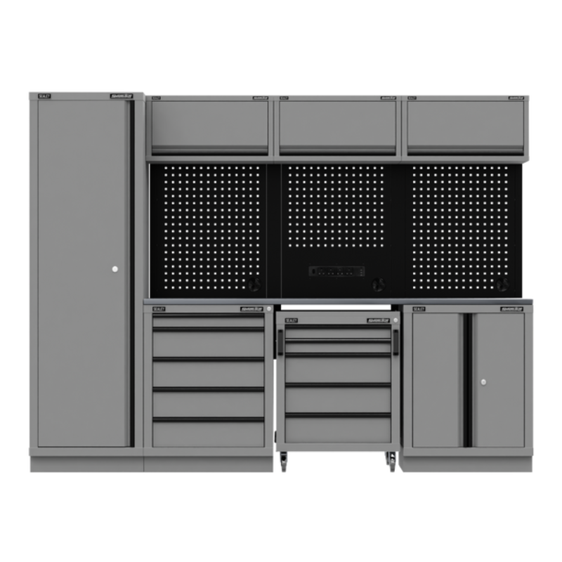 Sealey APMSBESTACK02SS Superline PRO® Black Edition Storage System with Stainless Worktop 2.64m