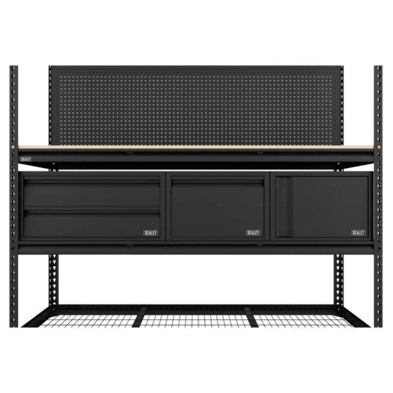 Sealey Heavy-Duty Modular Workbench & Racking Kit with 3 Storage Units
