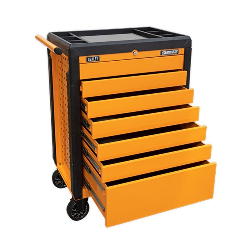 Sealey APPD7O Rollcab 7 Drawer Push-To-Open Hi-Vis Orange