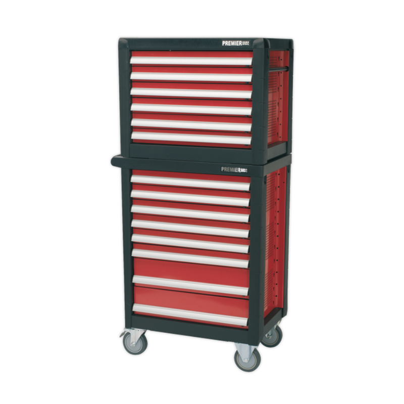 Sealey APTTC02 Topchest & Rollcab Combination 14 Drawer with Ball-Bearing Slides & 1233pc Tool Kit