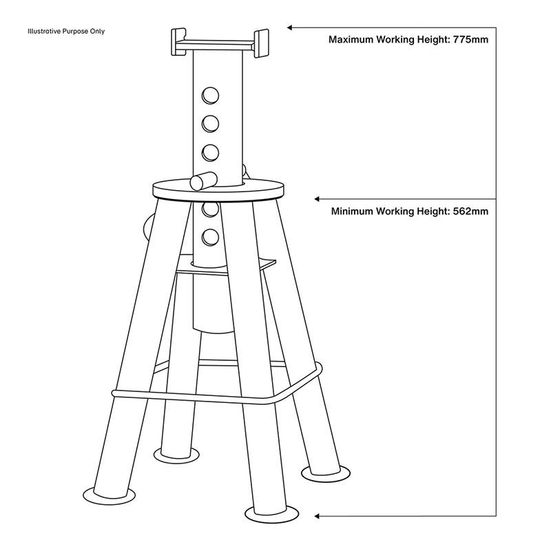 Sealey AS10 Premier Axle Stands (Pair) 10 Tonne Capacity per Stand