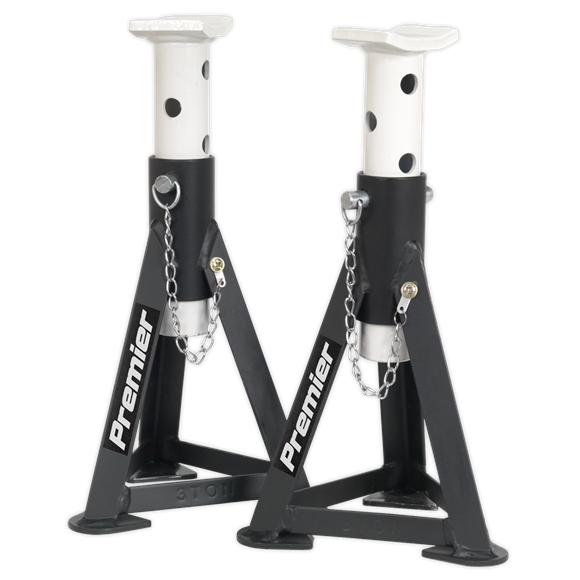Sealey AS3 Axle Stands (Pair) 3tonne Capacity per Stand - White