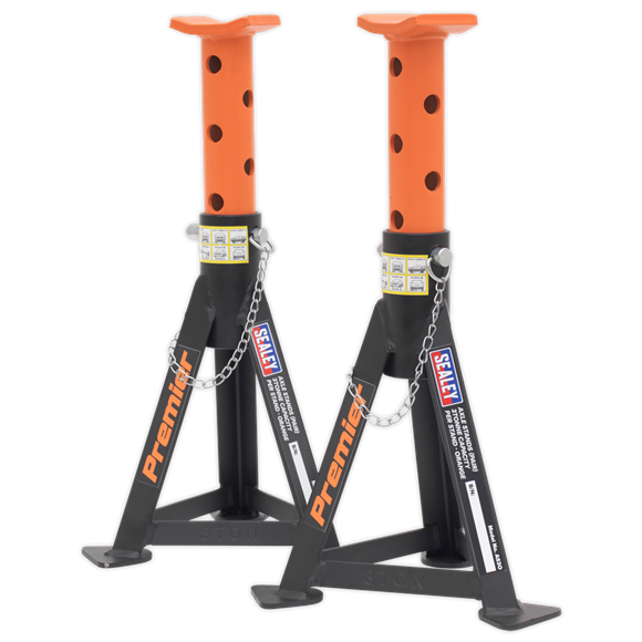 Sealey AS3O Axle Stands (Pair) 3tonne Capacity per Stand - Orange