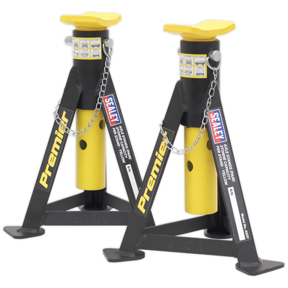 Sealey AS3Y Axle Stands (Pair) 3tonne Capacity per Stand - Yellow