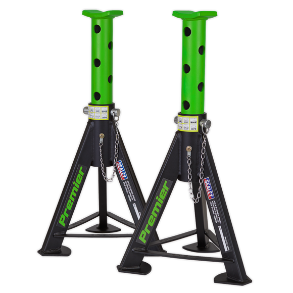 Sealey AS6G Axle Stands (Pair) 6tonne Capacity per Stand - Green