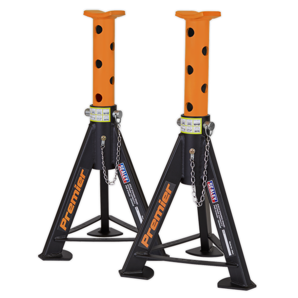 Sealey AS6O Axle Stands (Pair) 6tonne Capacity per Stand - Orange