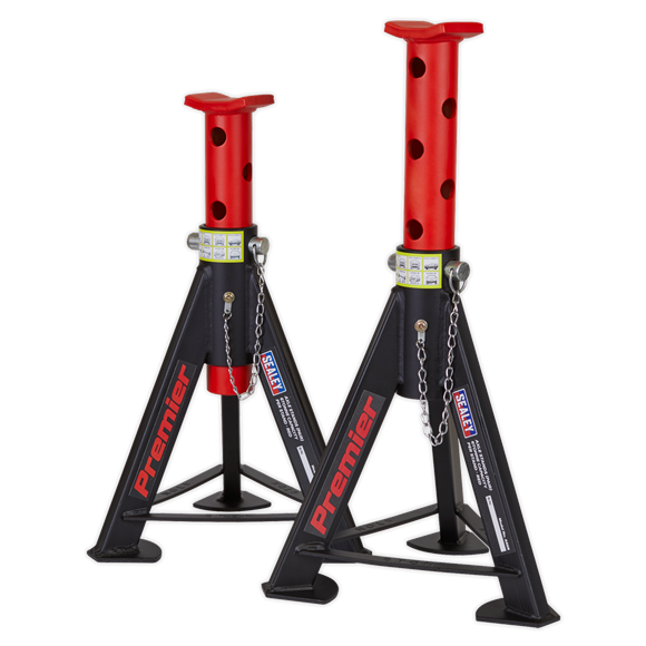 Sealey AS6R Axle Stands (Pair) 6tonne Capacity per Stand - Red