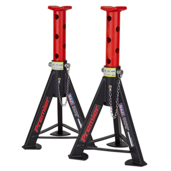 Sealey AS6R Axle Stands (Pair) 6tonne Capacity per Stand - Red