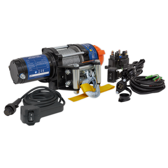 Sealey ATV1135 ATV/Quad Recovery Winch 1135kg (2500lb) Line Pull 12V