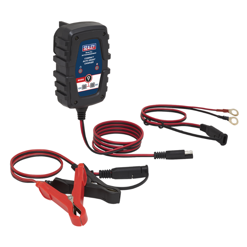 Sealey AUTOCHARGE100HF Compact Auto Smart Charger 1A 6/12V