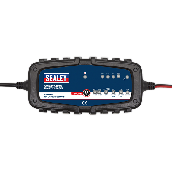 Sealey AUTOCHARGE200HF Compact Auto Smart Charger 2A 9-Cycle 6/12V - Lithium