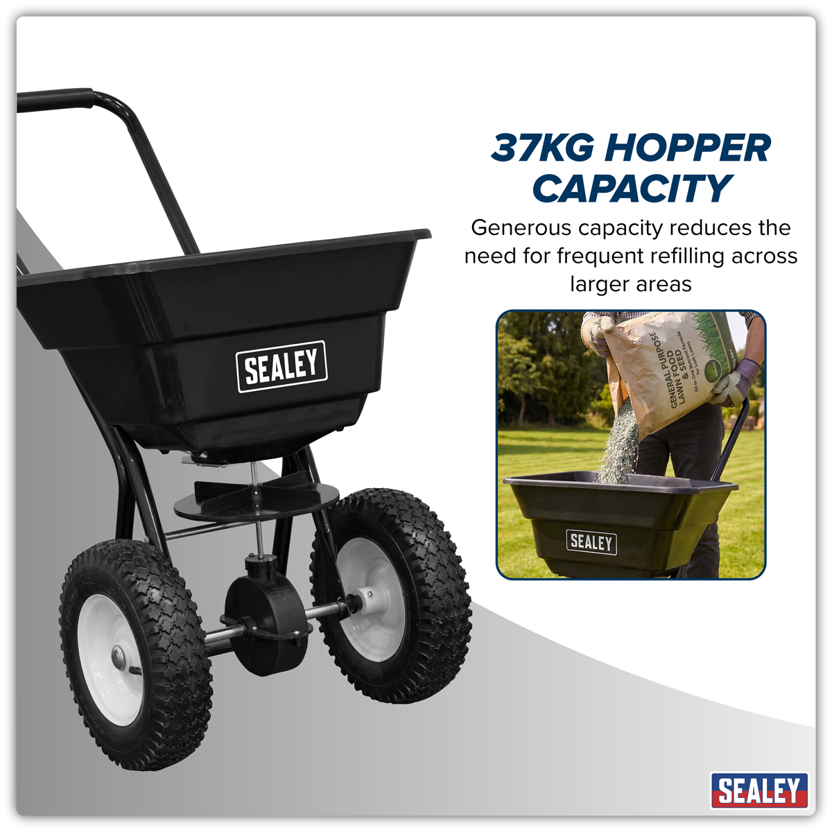 Sealey SPB37W Broadcast Spreader 37kg Walk Behind