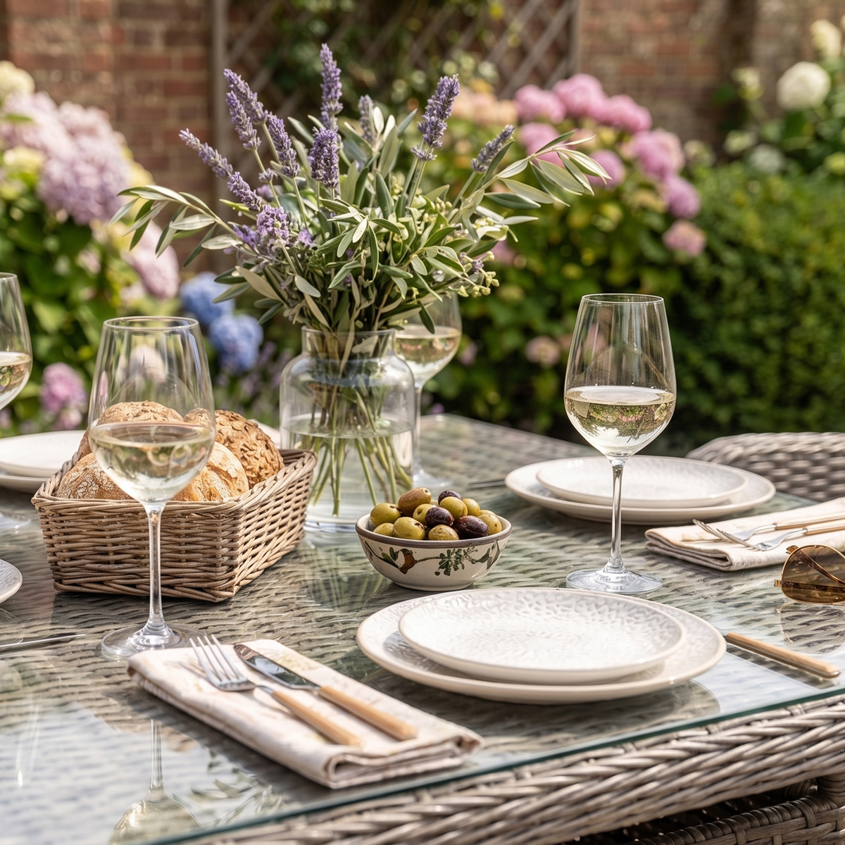 Sealey DG73 Dellonda Chester Rattan Wicker Adjustable-Height Outdoor Dining Table