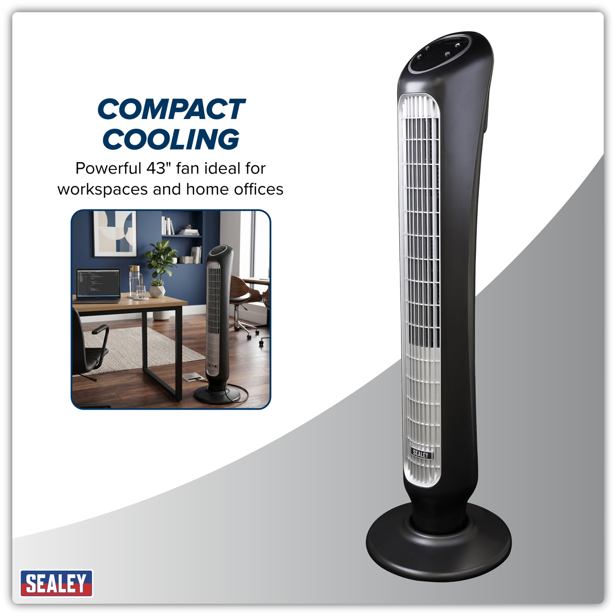 Sealey STF43Q 43" Quiet High Performance Oscillating Tower Fan