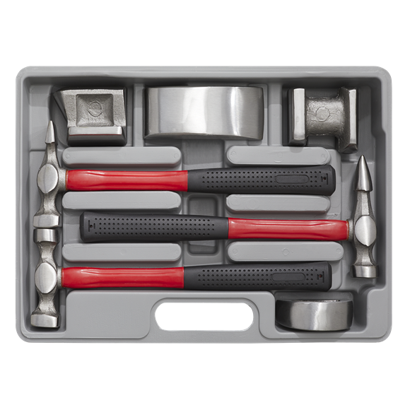 Sealey CB707 Panel Beating Set 7pc Drop-Forged Fibreglass Shafts