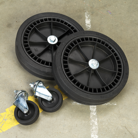 Sealey COMPKIT5 Wheel Kit for Fixed Compressors - 2 Castors & 2 Fixed