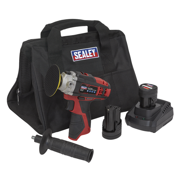 Sealey CP1205KIT SV12 Series 71mm Cordless Polisher Kit 12V 2Ah - 2 Batteries