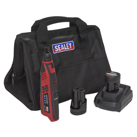 Sealey CP1207KIT Cordless Rotary Tool & Engraver Kit 49pc 12V