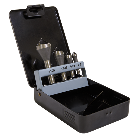 Sealey CSSET4O Slotted Deburring Countersink Drill Bit Set 4pc 90°