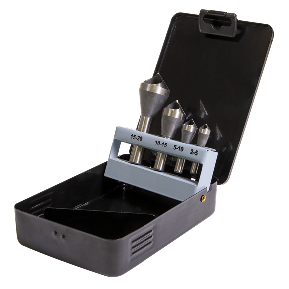 Sealey CSSET4O Slotted Deburring Countersink Drill Bit Set 4pc 90°