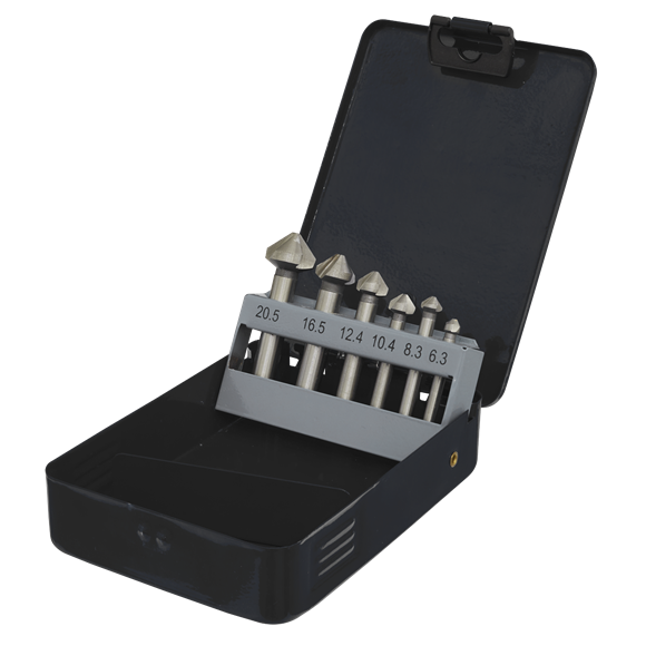 Sealey CSSET6V Countersink Bit Set 6pc - 3 x V Flutes