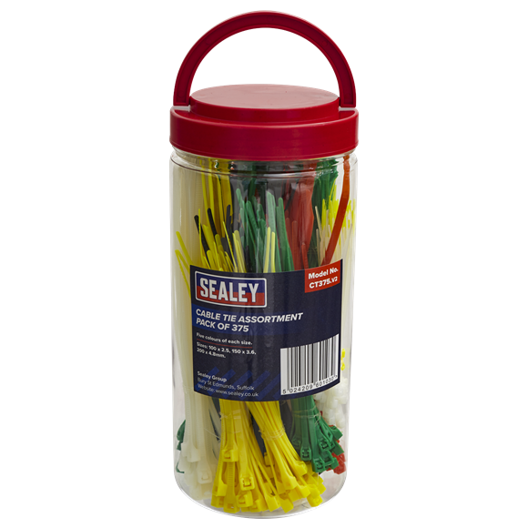 Sealey CT375 Cable Tie Assortment Pack of 375