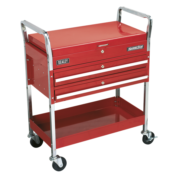 Sealey CX1042D Trolley 2-Level Heavy-Duty with Lockable Top & 2 Drawers