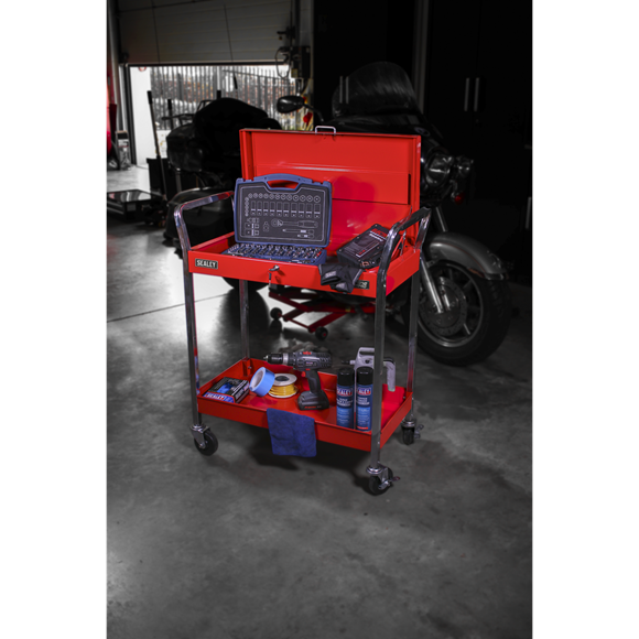 Sealey CX104 Trolley 2-Level Heavy-Duty with Lockable Top