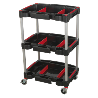 Sealey CX313 Workshop Trolley 3-Level Composite with Parts Storage