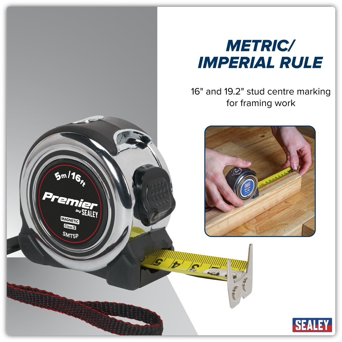 Sealey SMT5P Professional Tape Measure 5m(16ft)