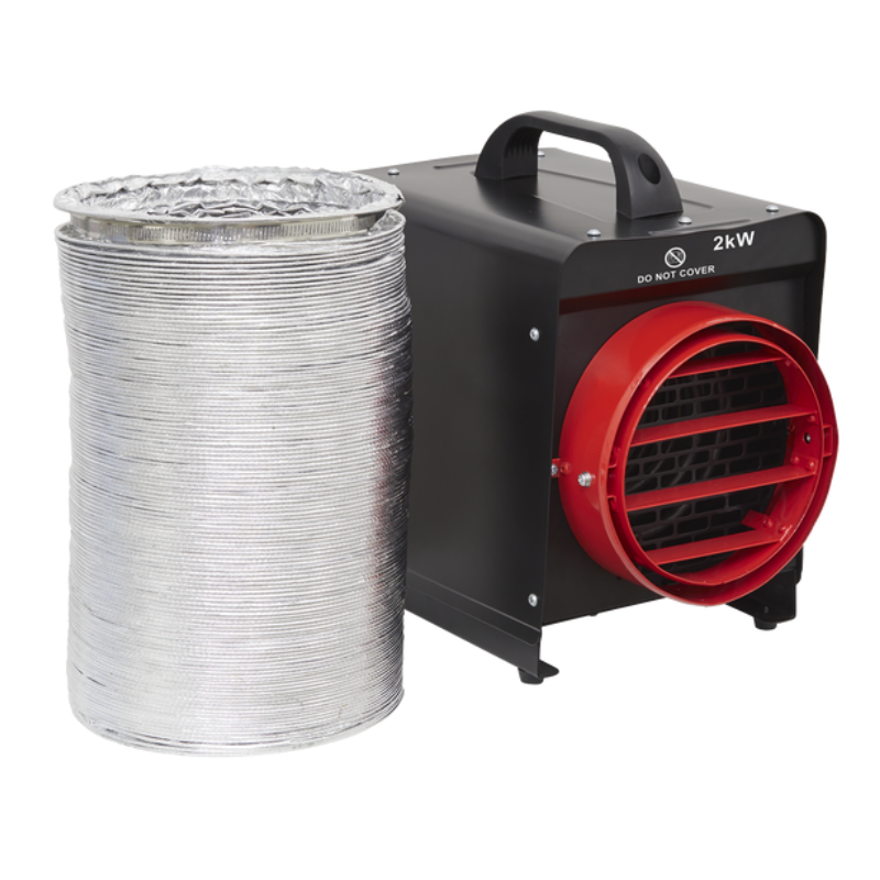 Sealey DEH2001 Industrial Fan Heater with Ducting 2kW