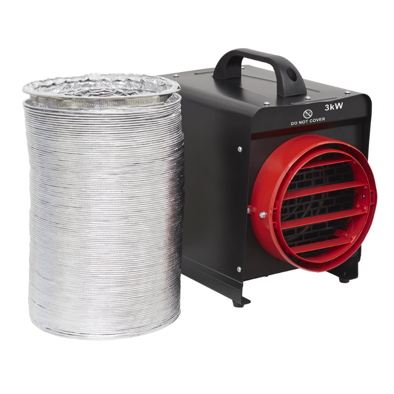 Sealey DEH3001 Industrial Fan Heater with Ducting 3kW