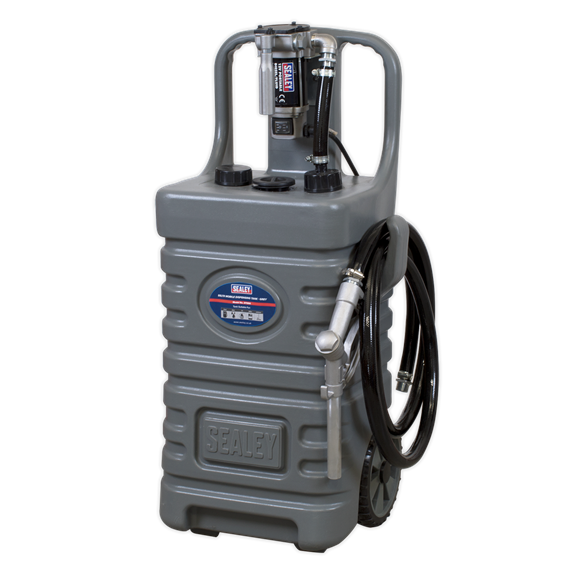 Sealey DT55GCOMBO1 Mobile Dispensing Tank 55L with Diesel Pump - Grey