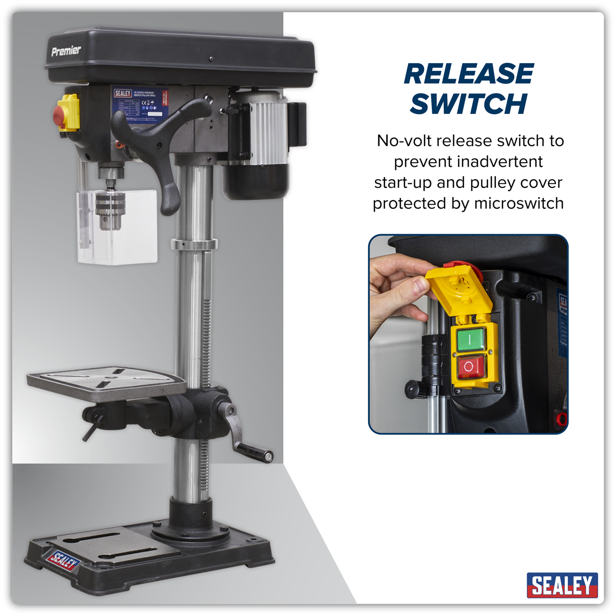 Sealey PDM125B 16-Speed Pillar Drill Bench 1050mm Height 230V