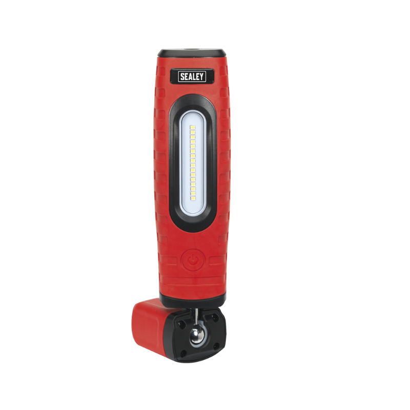 Sealey LED360PLUSR Rechargeable 360° Inspection Light 16 SMD LED & 3W LED Red 2 x Lithium-ion