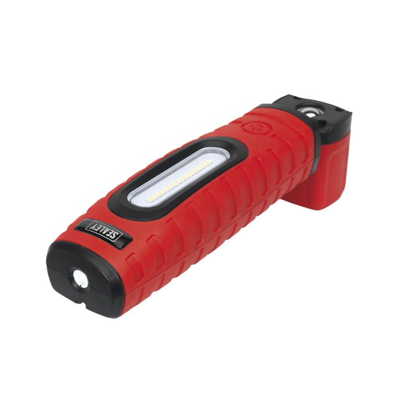 Sealey LED360PLUSR Rechargeable 360° Inspection Light 16 SMD LED & 3W LED Red 2 x Lithium-ion