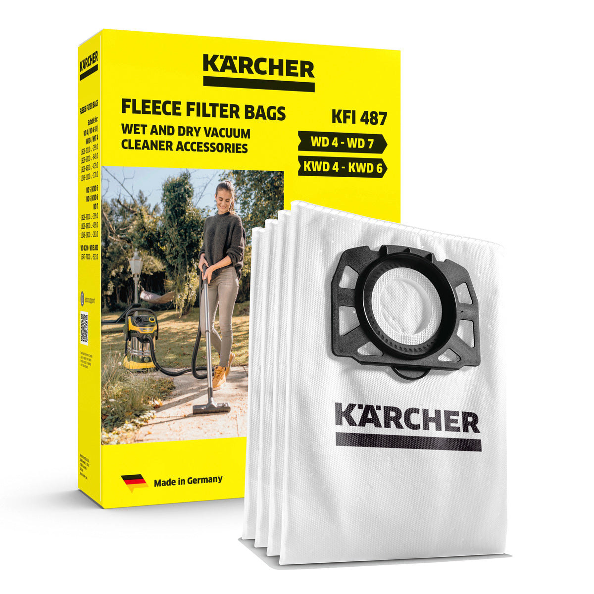 Karcher Fleece Filter Bag for WD 4-6 (Pack of 4)